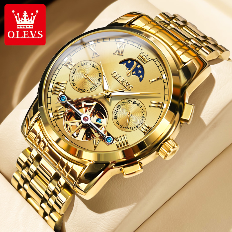 Leather Classic Strap - OLEVS 6617 мужские классические механические часы