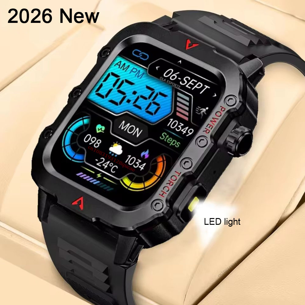 Smartwatch X12 - Новые мужские умные часы с LED-фонариком,