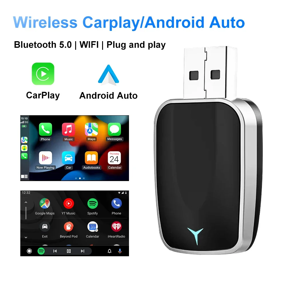 Smartwatch Universal - Беспроводной адаптер CarPlay Android Auto 2025