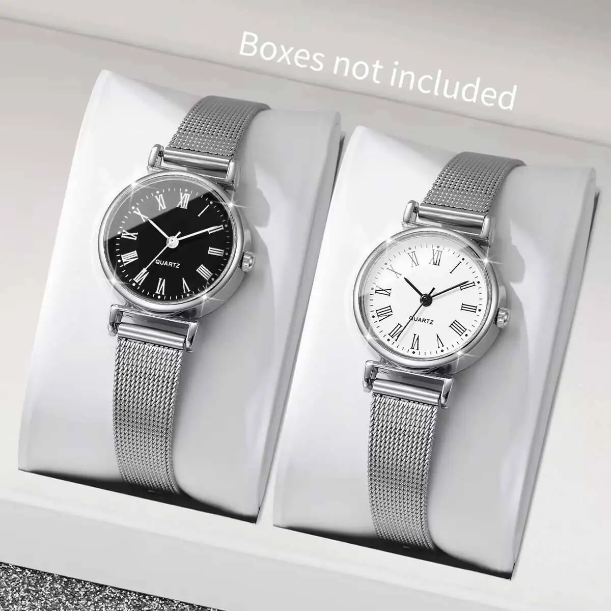 1/2 шт. Модные женские часы с  – обзор и цена Stainless Mesh Band