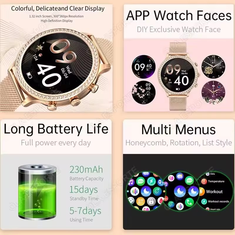 Элегантные женские умные часы  – обзор и цена Smartwatch X12